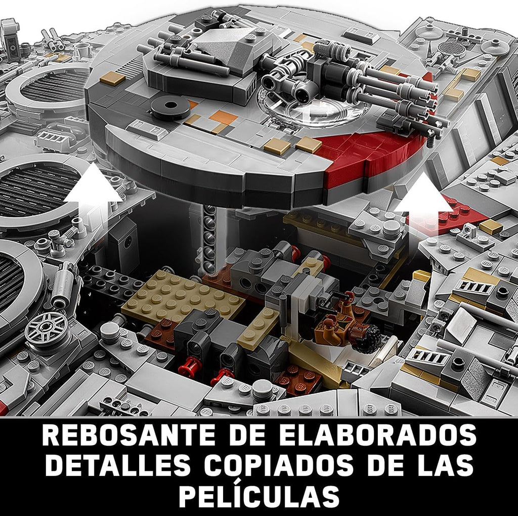 LEGO Star Wars Sokół Millennium, model konstrukcyjny dla dorosłych, statek kosmiczny Hana Solo z minifigurkami Chewbaki, Lei i C-3PO, kolekcjonerski prezent dla mężczyzn, kobiet i fanów, 75192