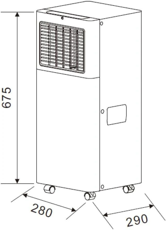 Svan Przenośny Klimatyzator, 9000 BTU. SAAP900F. Tylko chłodzenie, Dotykowy wyświetlacz LED, Timer, Pilot zdalnego sterowania, Zestaw do montażu okiennego w zestawie, Klasa energetyczna A