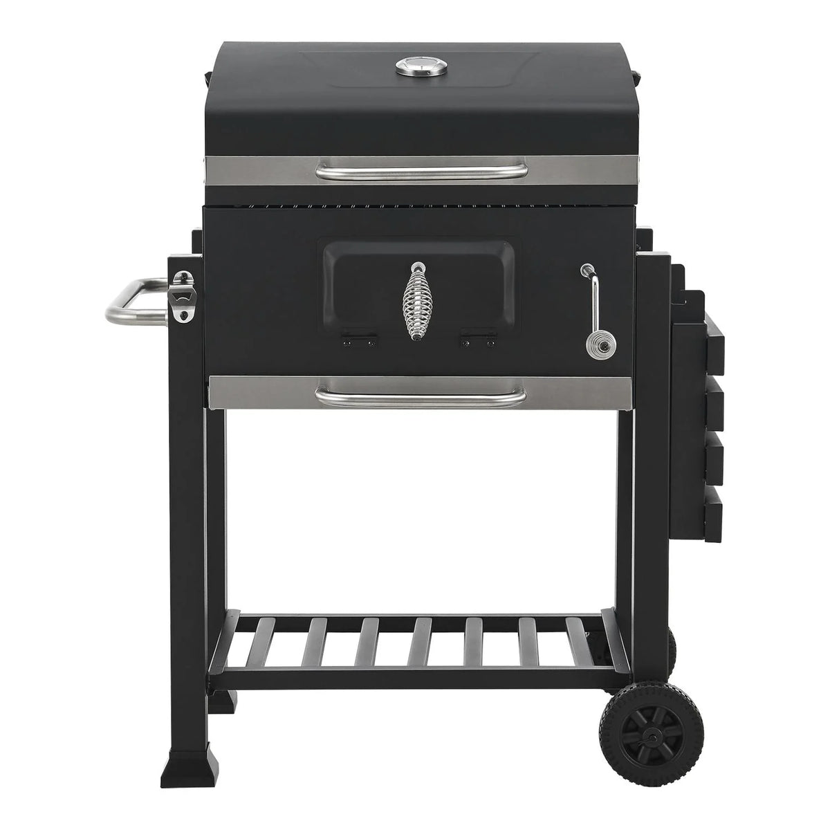 Grill Węglowy Arnad Z 3 Półkami Stalowy 105x114x48cm - Czarny [casa.pro]