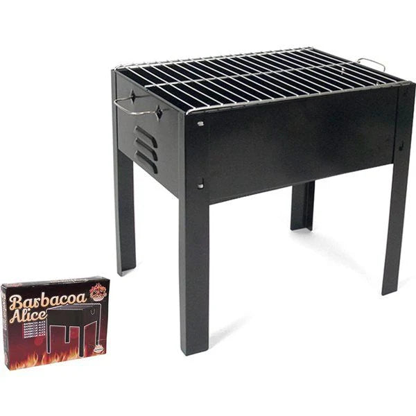 Grill z rusztem czarny 35x24x35 cm