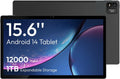 Tablet MESWAO 15,6 cala, najnowszy model 2025 Mes-B3, duży tablet z ekranem IPS, ośmiordzeniowy procesor Helio G99, 6 GB RAM + 128 GB ROM (1 TB TF), 12000 mAh, BT5.0, Wi-Fi 2.4G/5G, Android 14, aparat 32 MP