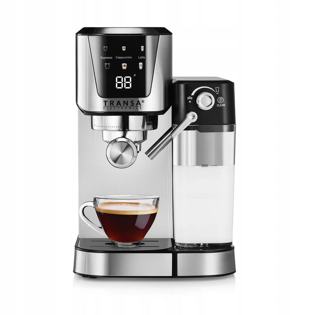 Portafilter espresso machine with AUTOMATIC LCD frother ULKA 20 BAR pump