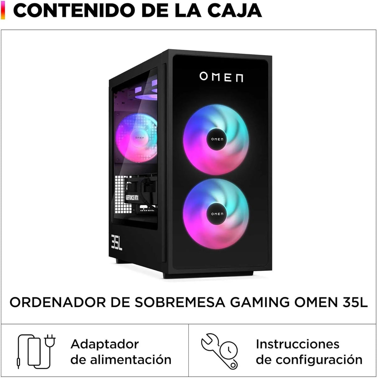 HP Komputer stacjonarny Gaming OMEN 35L GT16-0067ns (Procesor AMD Ryzen 7 8700F, 32GB RAM DDR5, 1TB SSD PCIe Gen4, NVIDIA GeForce RTX 5070 12GB, FreeDOS) - Czarny