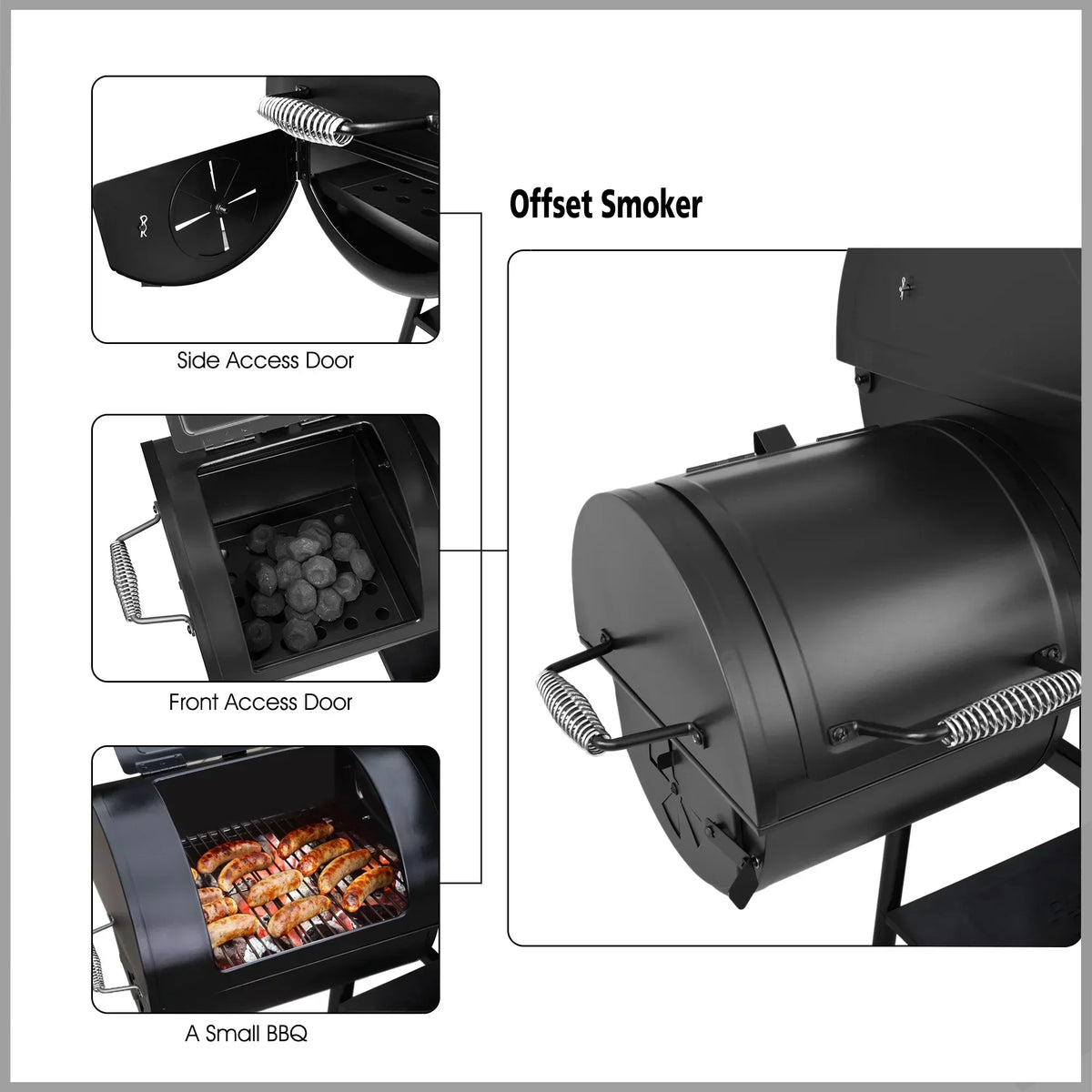 2026 Royal Gourmet CC1830F 30" grill węglowy z boczną wędzarnią
