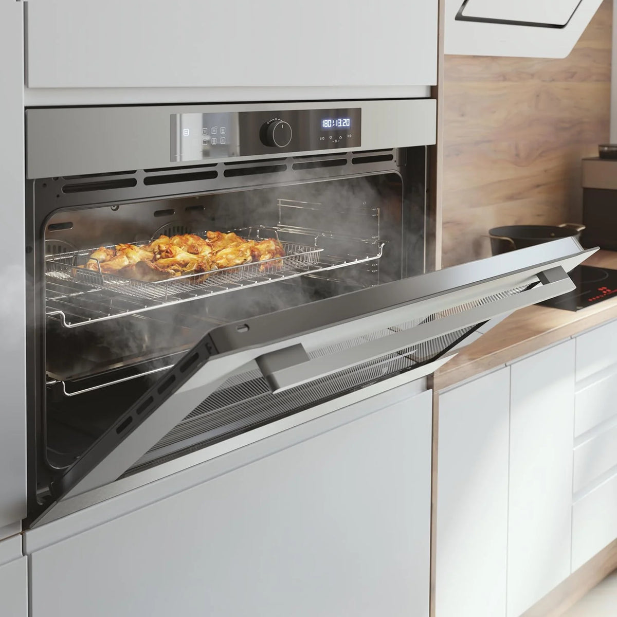 Piekarnik do zabudowy Cecotec Multifunción Bolero Hexa AF319000 Inox A 3800W, pojemność 133L, 11 funkcji z Airfryer Master, Pizza Master, Steam Assist, Steam EasyClean, 3D Cooking, Defrost