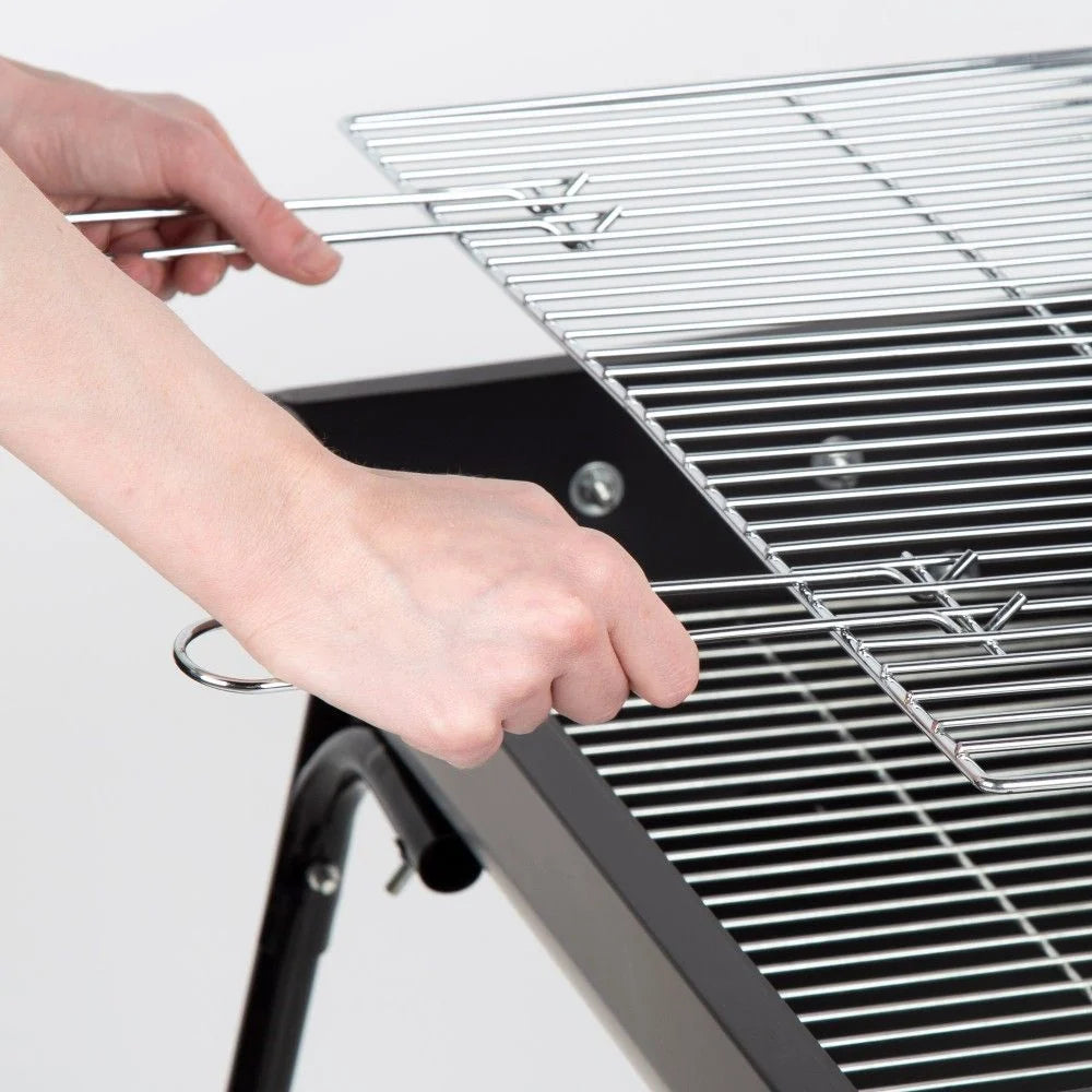 Przenośny grill stalowy 91x33x71 cm - Aktive. Czarny