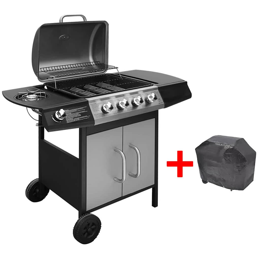 Grill gazowy 4+1 palniki, czarno-srebrny V8143, model 2026