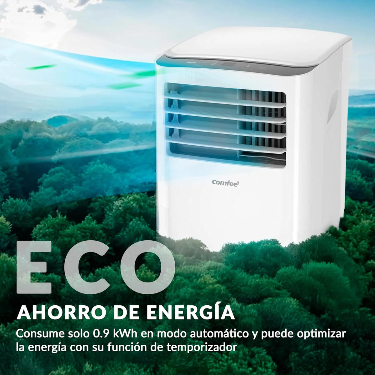 COMFEE Klimatyzator przenośny Pinguino 8000 BTU / 2000 Frigorii – Klimatyzator bez jednostki zewnętrznej – Cicha, energooszczędna chłodziarka z zestawem okiennym | 3w1: chłodzenie, wentylacja i osuszanie