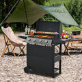 2026 Grill gazowy SEGMART 4-palnikowy ze stali nierdzewnej – 34 200 BTU, grill do ogrodu/na patio z dwoma składanymi półkami i termometrem, idealny na kemping i do gotowania na świeżym powietrzu