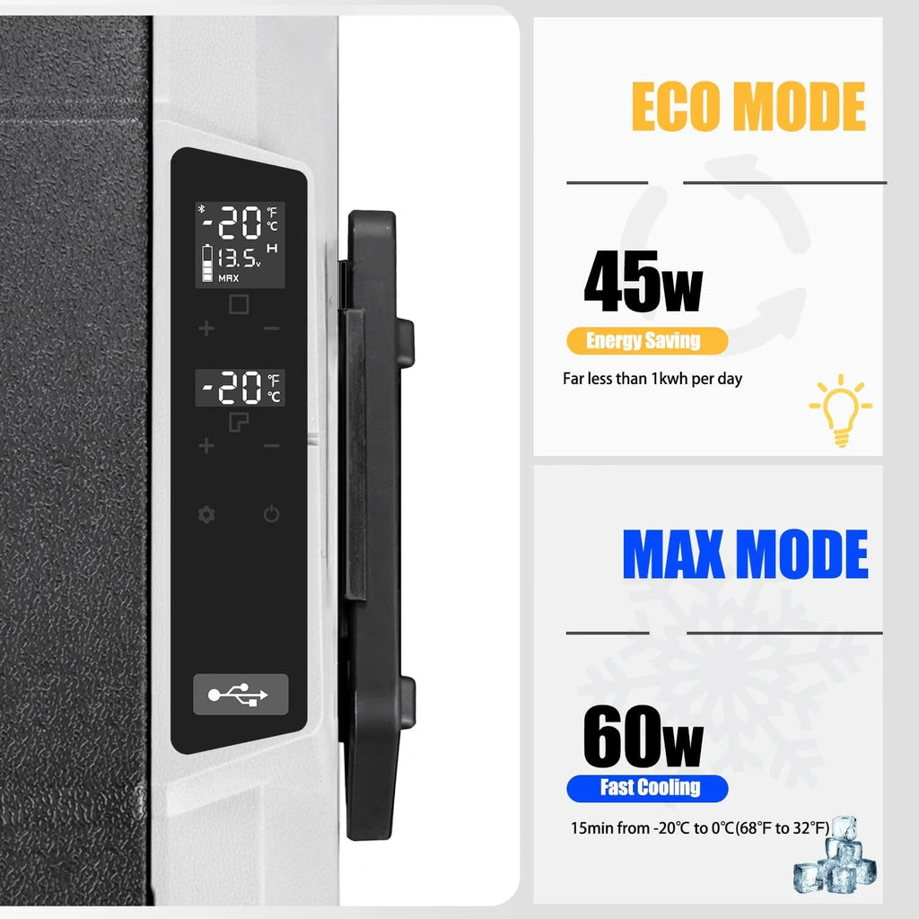 Alpicool T50 50 litrów lodówka przenośna 12 V 24 V, mała zamrażarka samochodowa, kempingowa, do ciężarówki, łodzi i z wtyczką z portem USB