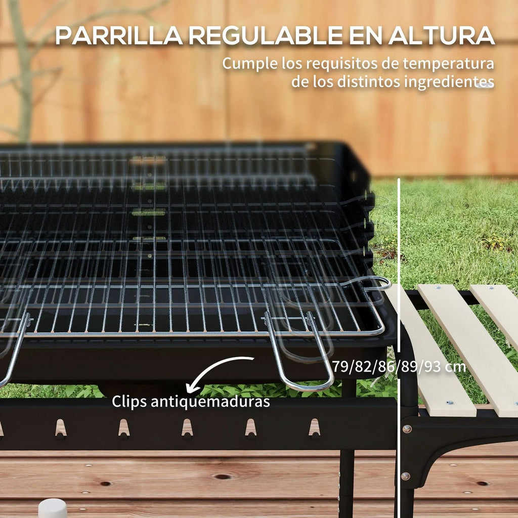 Grill węglowy Outsunny Metal Pine, 103x47x95 cm, czarny