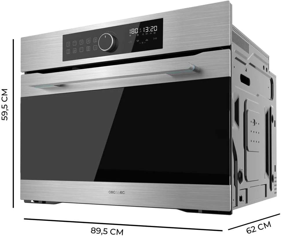 Piekarnik do zabudowy Cecotec Multifunción Bolero Hexa AF319000 Inox A 3800W, pojemność 133L, 11 funkcji z Airfryer Master, Pizza Master, Steam Assist, Steam EasyClean, 3D Cooking, Defrost