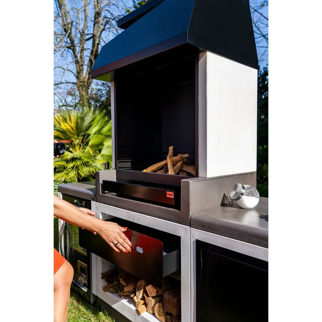Tuozi - Grill Murowany Na Drewno I Węgiel Model Kitaway Otte (szary/biały - 84 X 63 X 206 Cm) Nr ref: T00170