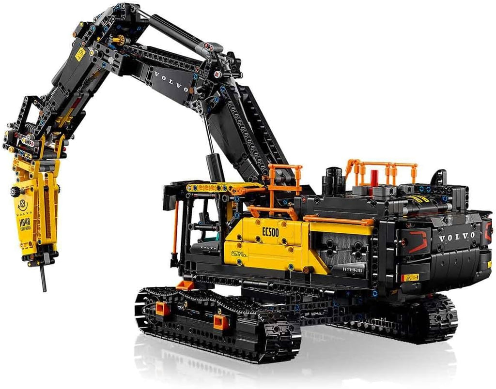 Technic Koparka Volvo EC500 Hybrid – Zmotoryzowany Model Pojazdu Budowlanego dla Dorosłych z Ruchomym Ramieniem, Gąsienicami, Młotem i Łyżką – Pomysł na Prezent dla Mężczyzn 42215