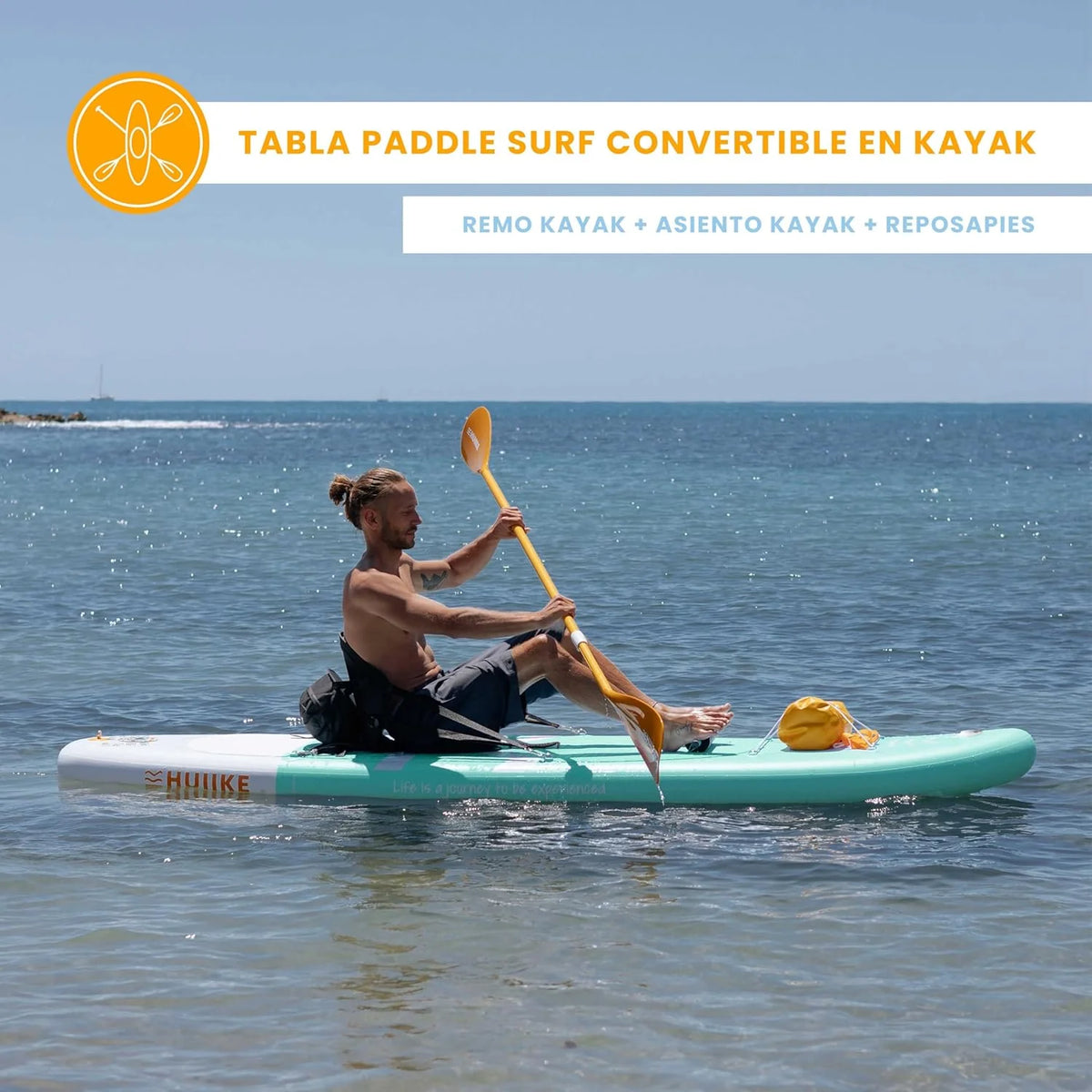 HUIIKE Deska SUP Pompowana z Akcesoriami w Zestawie: Wiosło, Stateczniki, Pompka. Stand Up Paddle Board o Dużej Stabilności i Wytrzymałości. 305 x 84 x 15 cm, Udźwig do 130 kg