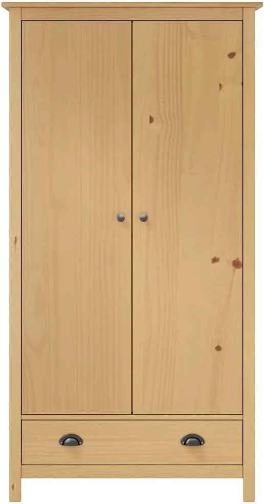 vidaXL Szafa 2-drzwiowa Mebl do ubrań Garderoba do sypialni Organizer do wieszania Ubrania do przechowywania 89x50x170 cm Białe Drewno Sosnowe