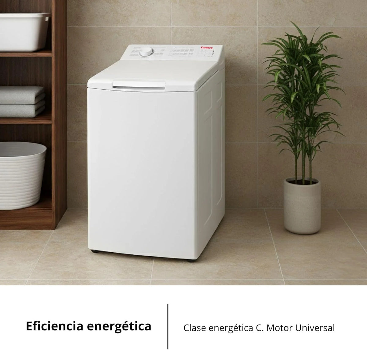 Corberó - Pralka Ładowana Od Góry 6.5kg| CLACSM6524 | 1200 obr/min | 16 Programów, Funkcja Pary, ECO, Czyszczenie bębna| Opóźniony start| Szybkie pranie | Łatwe prasowanie | Wskaźniki LED | Biała