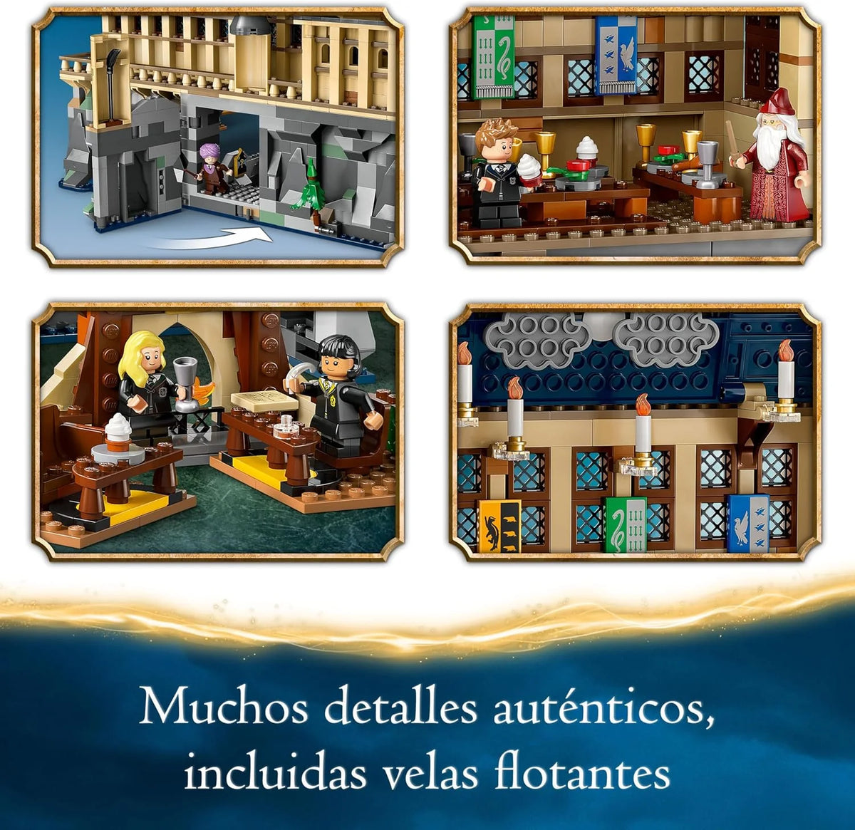Harry Potter Zamek Hogwart Wielka Sala: Zabawka Szkoła Magii, 11 Minifigurek w Zestawie, w Tym Hermiona Granger i Ron Weasley, Prezent dla Dzieci w Wieku od 10 Lat 76435