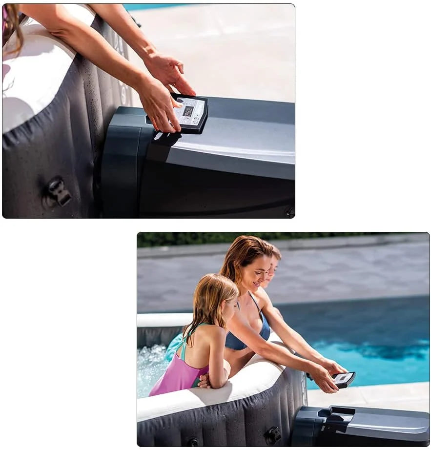 Intex Spa dmuchane ośmiokątne dla 4 osób, Deluxe z bąbelkami i dyszami wodnymi (55081)