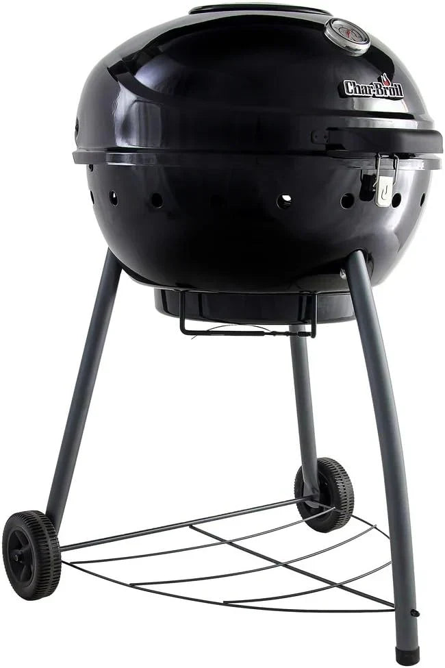 Grill węglowy Char-Broil Kettleman Charcoal Barbecue - Ruszt na węgiel drzewny, technologia TRU-Infrared, wyjmowana tacka na popiół - Idealny do gotowania na świeżym powietrzu, w ogrodzie i na patio