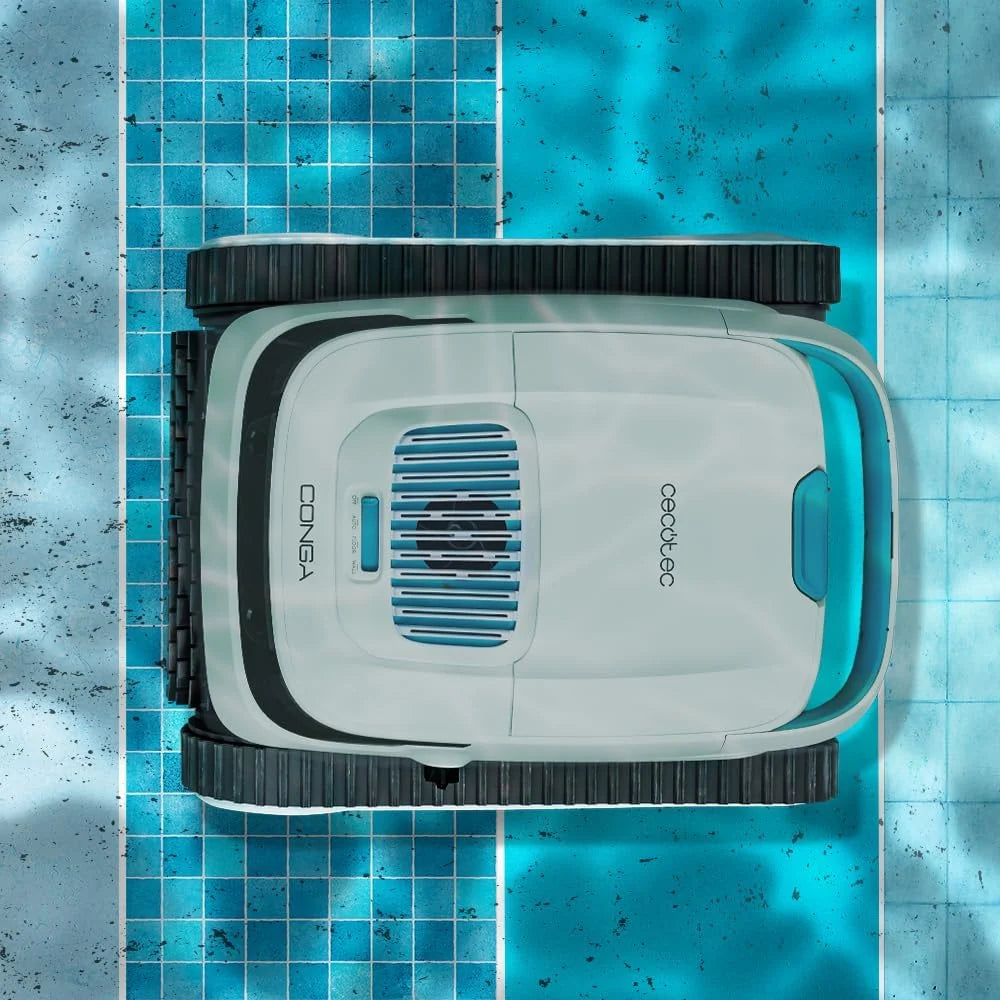 Robot sprzątający do basenu Cecotec Conga Pooldroid 5000 TotalClean Pearl, czyści dno, ściany i linię wodną. Powierzchnia do 100m2, maksymalne nachylenie 90º, systematyczne czyszczenie, czas pracy 100min, pojemność 4L