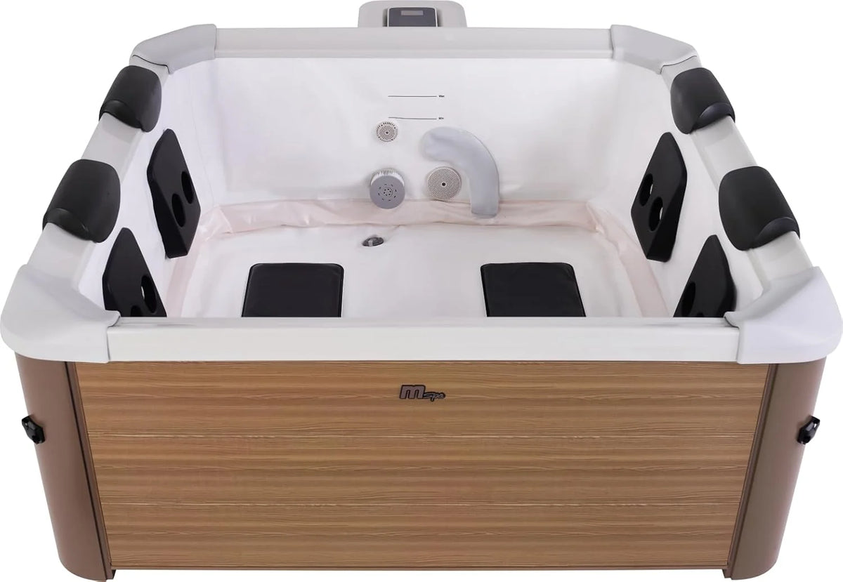 MSPA Whirlpool Oslo Amber – 160 x 160 x 65 cm – Dmuchane jacuzzi dla 6 osób ze 120 dyszami do masażu, 8 dyszami do hydromasażu, ogrzewaniem PTC, oświetleniem LED, dezynfekcją ozonową i pokrywą
