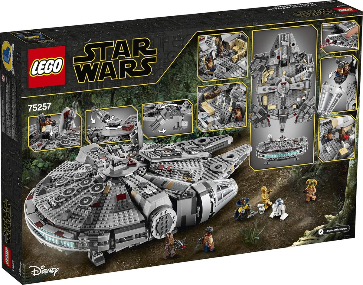Star Wars: Skywalker. Odrodzenie — Sokół Millennium 75257 Model statku kosmicznego z klocków z minifigurkami, nowość 2019 (1351 elementów)