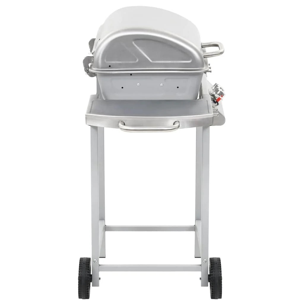 Grill Gazowy Przenośny 2 Strefy Srebrny Stal Nierdzewna Vidaxl