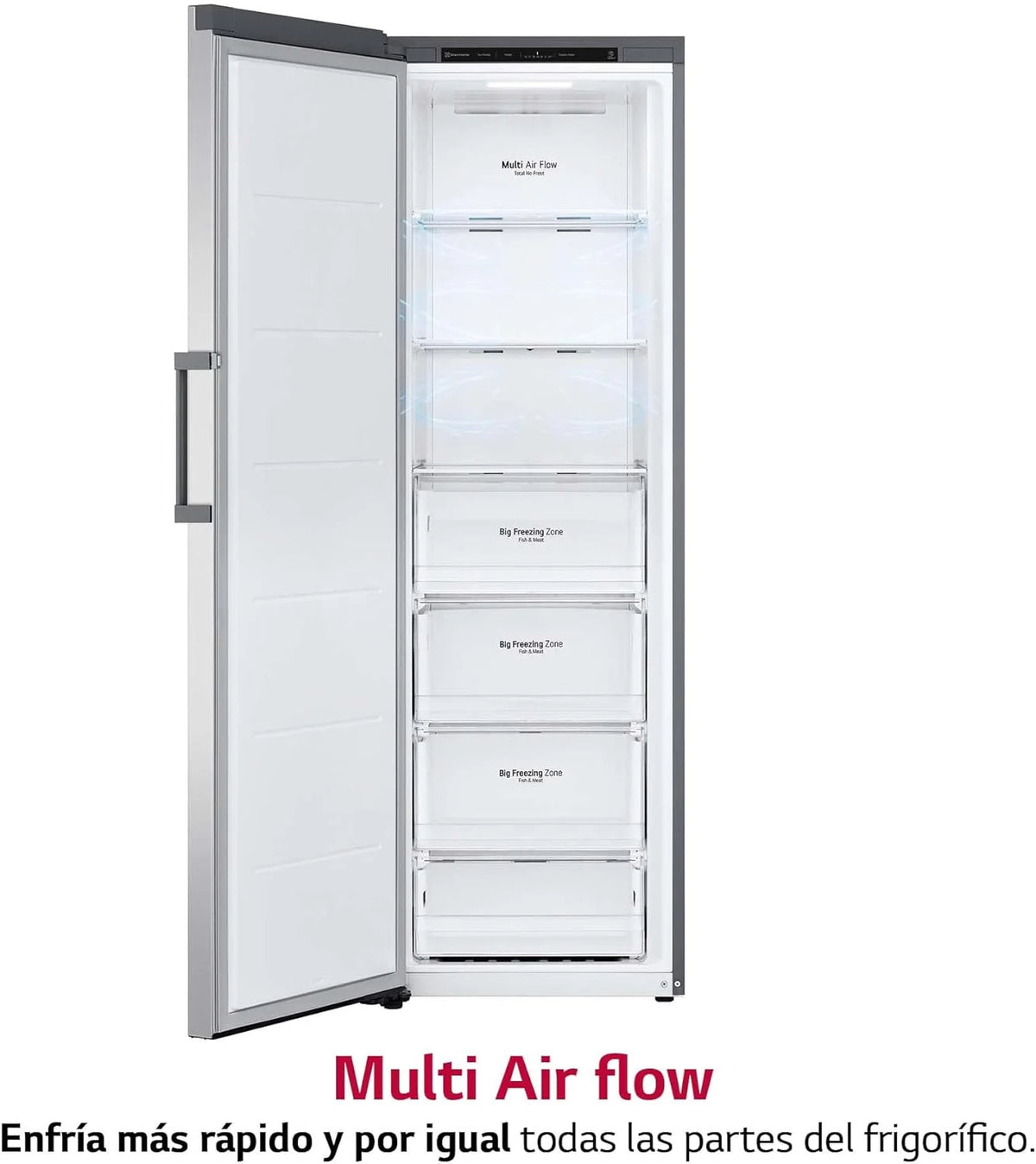 GFT41PZGSZ - Chłodziarka No Frost, 1 drzwi, kompresor Smart Inverter, 355 l, 186 cm, zamrażarka pionowa z funkcją szybkiego zamrażania, kolor inox