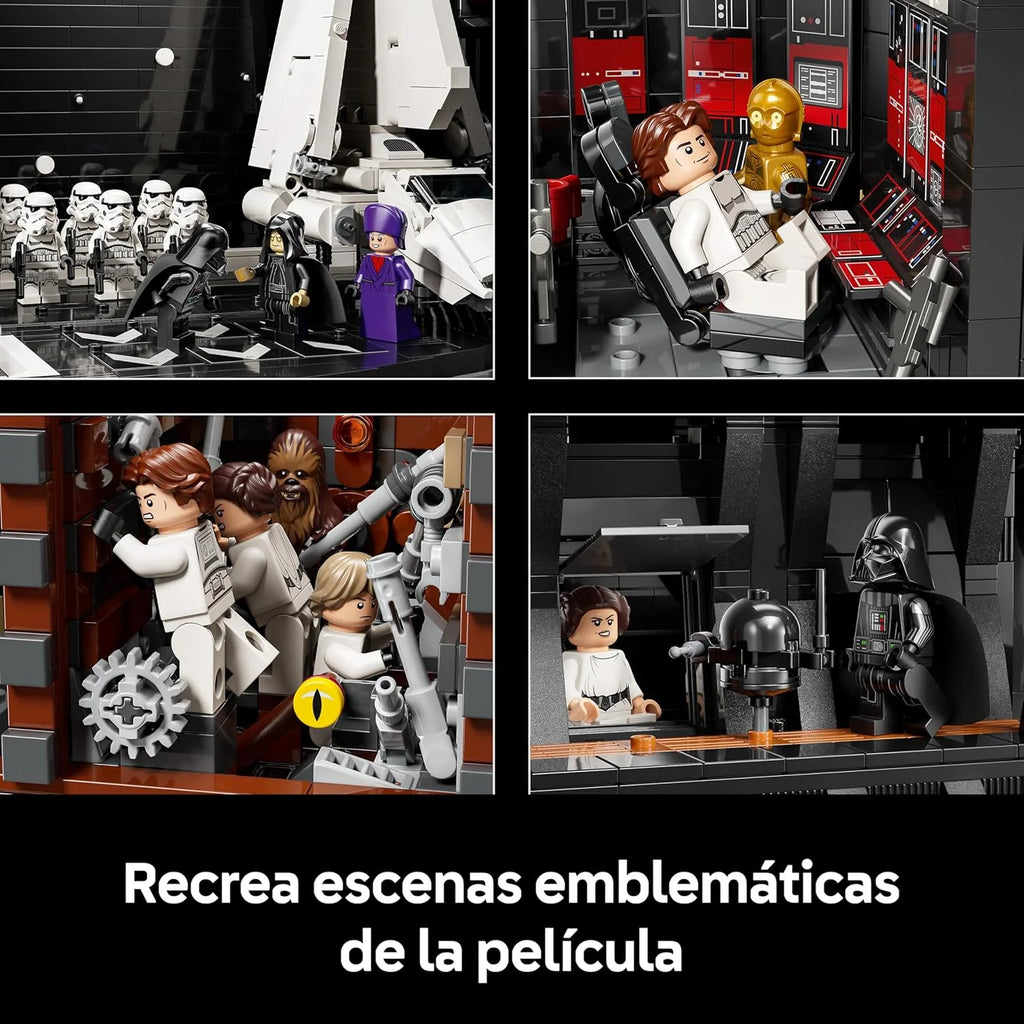 Star Wars 75419 Gwiazda Śmierci – interaktywny model UCS dla dorosłych z 36 minifigurkami, w tym Luke'a Skywalkera, Hana Solo i Dartha Vadera – kolekcjonerski prezent dla fanów i fanek