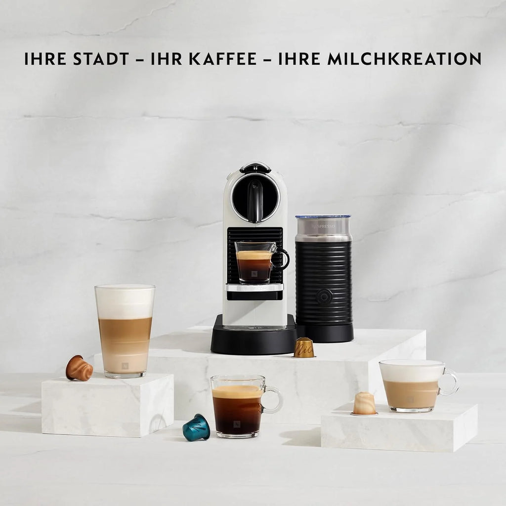 DeLonghi Nespresso Citiz EN267.WAE Ekspres do kawy na kapsułki, specjalny system ekstrakcji, 1710 W, 1 L, tworzywo sztuczne, biały