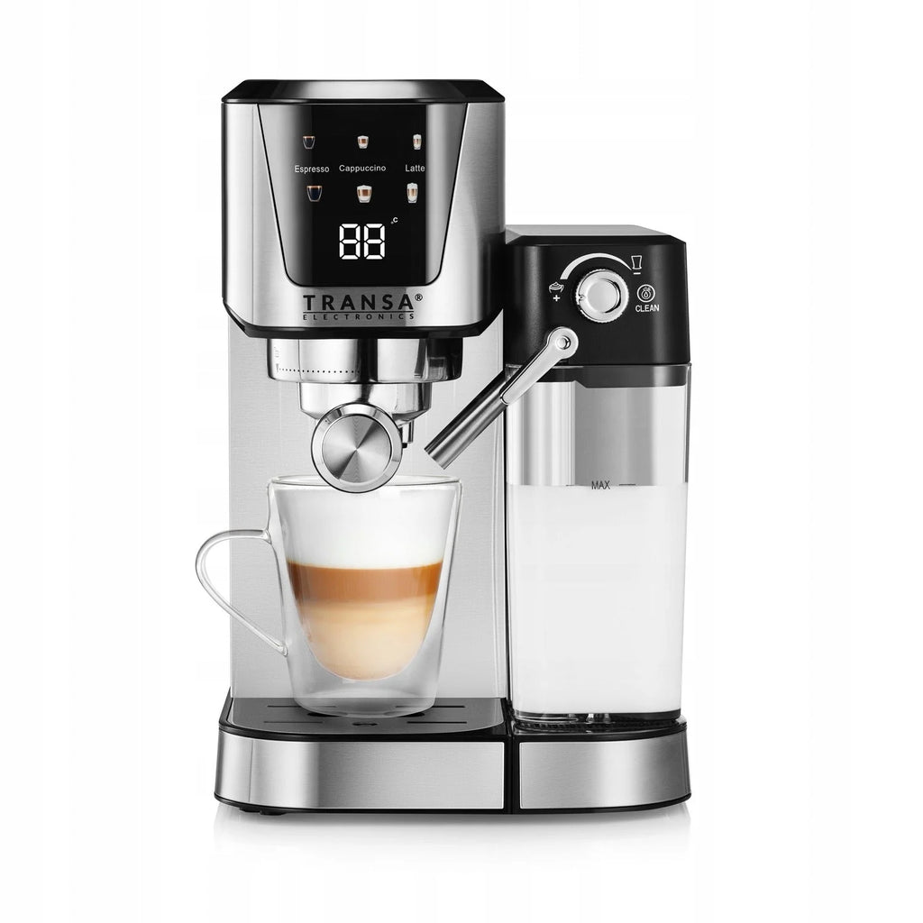 Portafilter espresso machine with AUTOMATIC LCD frother ULKA 20 BAR pump