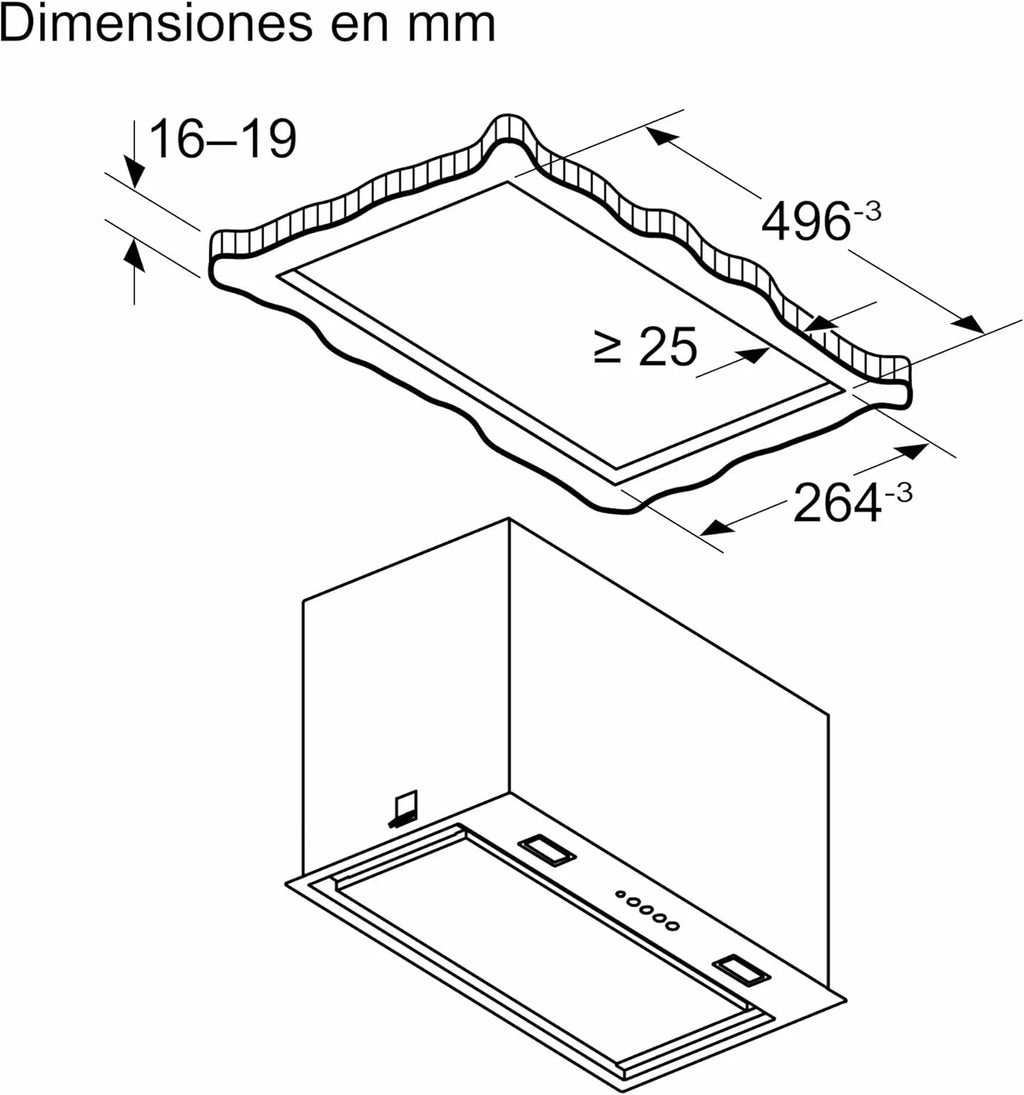Bosch - Okap do zabudowy, Seria 6, szerokość 52 cm, oświetlenie LED, stal szlachetna, DLN78PC60