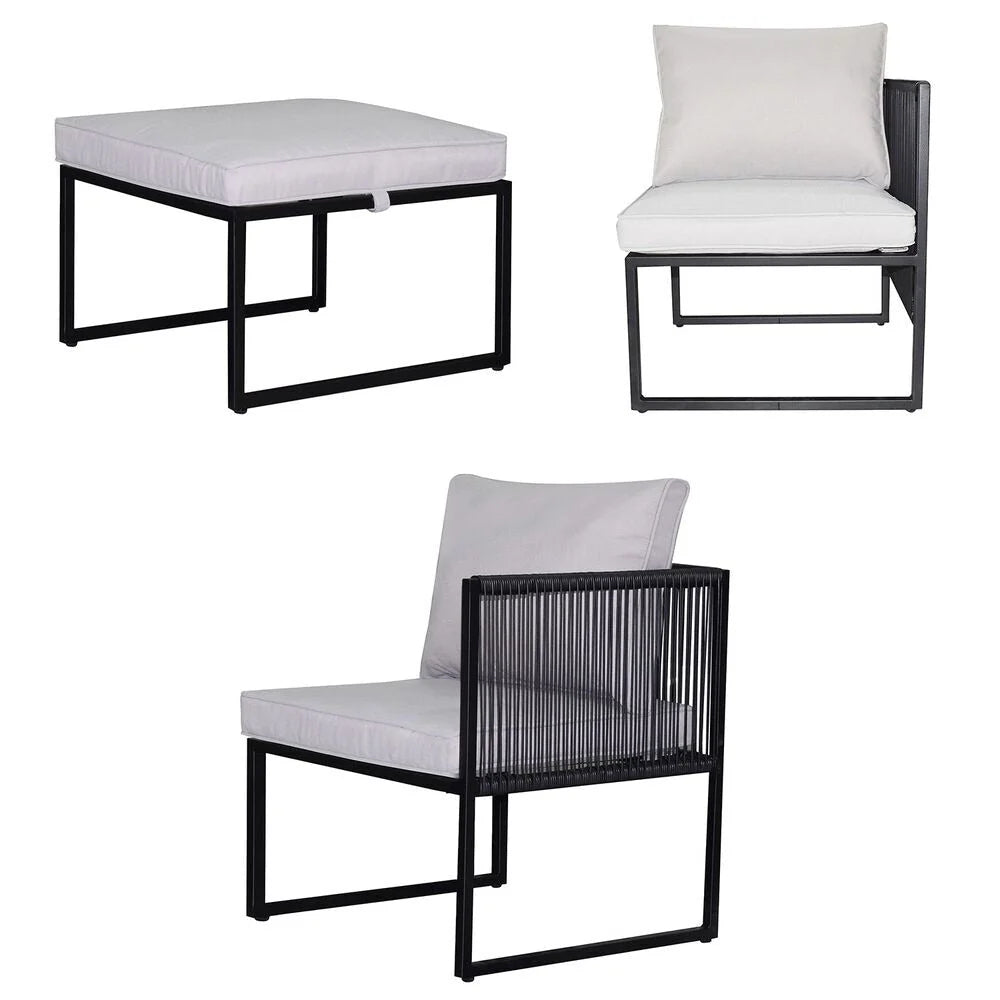Jumi garden furniture set, with cushions, grey