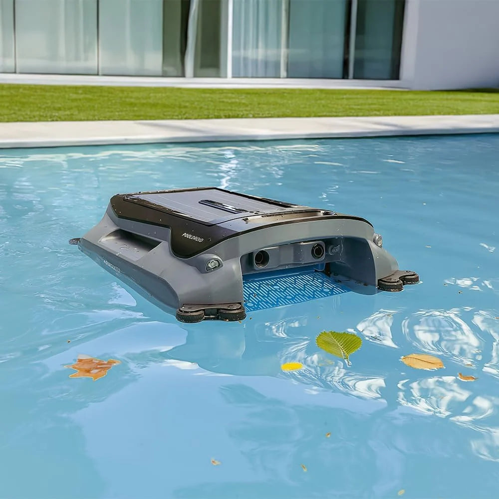 Robot basenowy Cecotec do powierzchni i linii wodnej Conga Pooldroid AquaSkater. Ładowanie słoneczne, 16h autonomii, kosz 4,5l i filtr 187,5μm, nawigacja ultradźwiękowymi czujnikami
