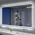 S'bagno Lustro Łazienkowe z Oświetleniem 120x70cm, Lustro LED Bluetooth z Funkcją Odmgławiania, 3000K/4000K/6500K, Ściemnialne, Pamięć, Szkło Hartowane HD, IP44-Lustra Łazienkowe LED, Poziomo/Pionowo