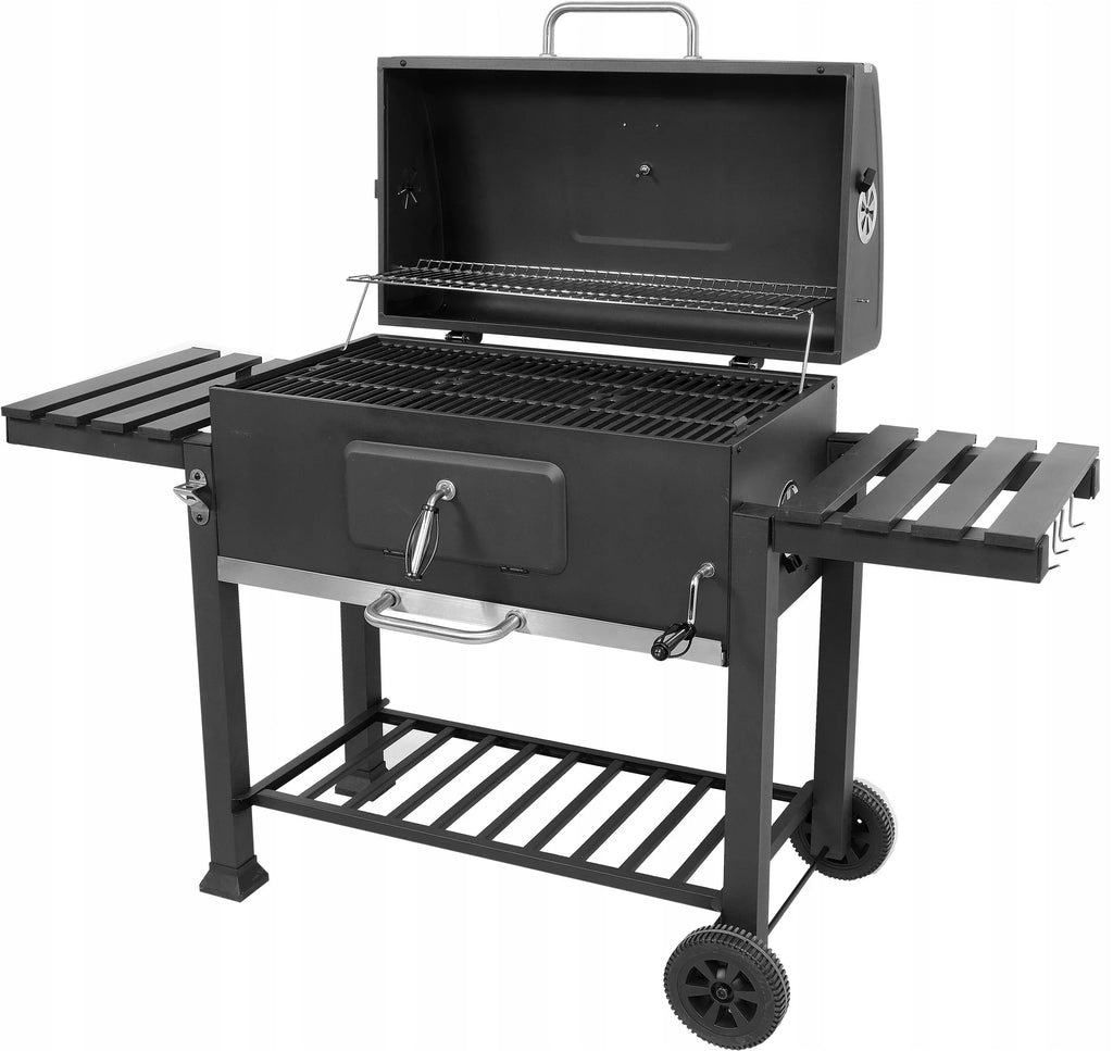 LARGE XXL CHARCOAL GRILL ADJUSTABLE CAST IRON GRATE 78x42.5mm 3 SHELVES LUND