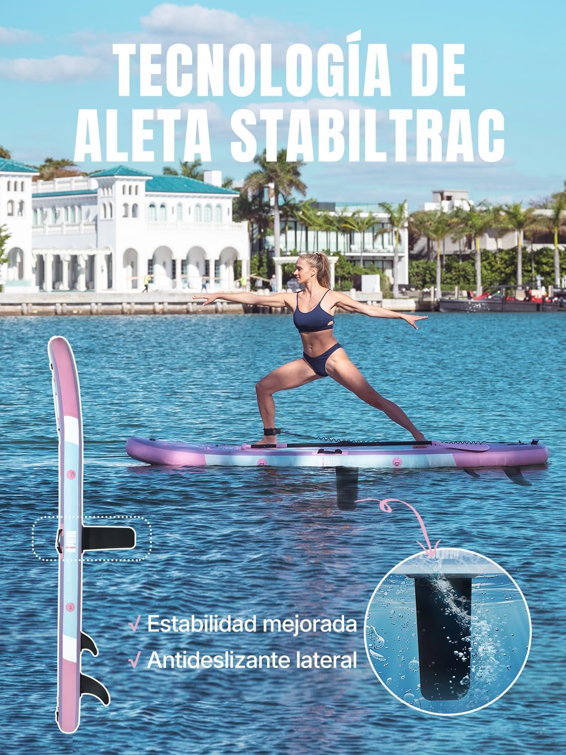 Niphean Pompowana deska SUP, deska do paddleboardingu 305 cm ze statecznikami dla początkujących i wytrzymałymi akcesoriami, deska SUP dla dorosłych, wszechstronna deska do Stand Up Paddle i jogi