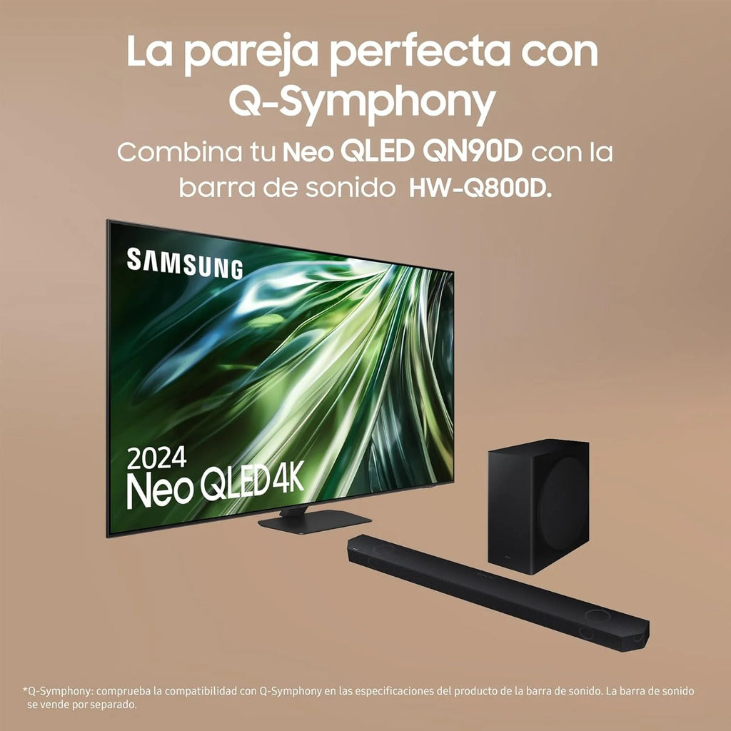 Telewizor 55 cali Neo QLED QN90D 4K Mini LED z ulepszoną rozdzielczością 4K, procesorem NQ4 AI Gen2 ze sztuczną inteligencją, Dolby Atmos, Q-Symphony i Motion Xcelerator 144 Hz