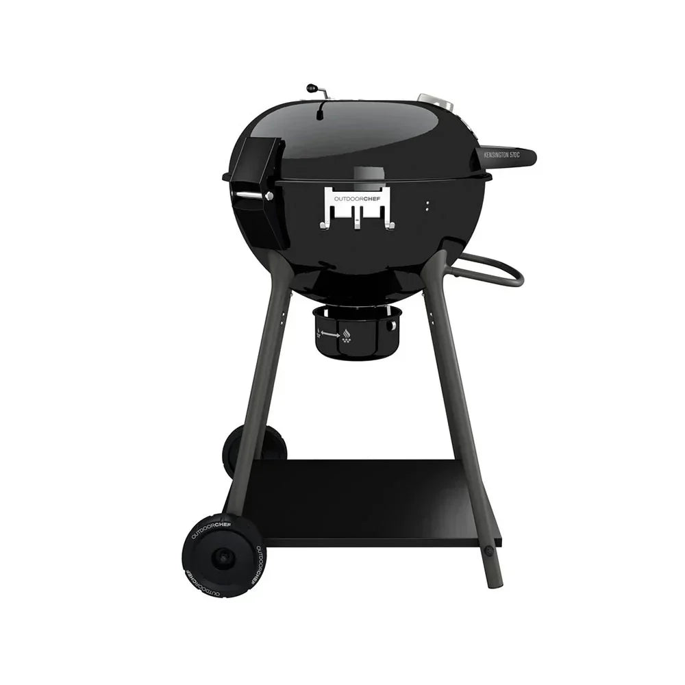 2026 Grill węglowy Outdoorchef KENSINGTON 570 C – System lejków do grillowania bezpośredniego/pośredniego – Czarny