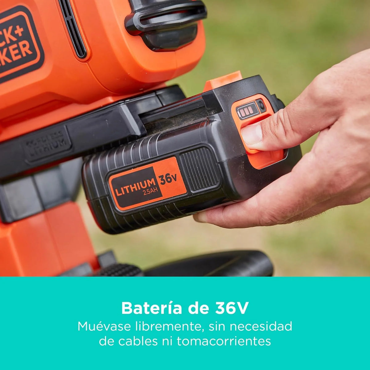BLACK+DECKER Dmuchawa, odkurzacz i rozdrabniacz do liści 36 V, akumulatorowa, z workiem na liście 45 L i akumulatorem litowym 2,5 Ah, BCBLV3625L1-QW