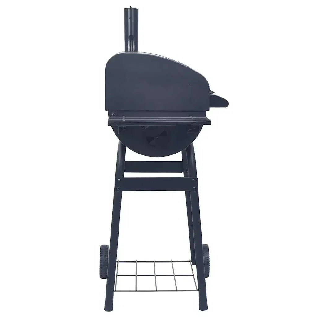 Grill Węglowy Z Wędzarnią I Dolną Półką Czarny Vidaxl