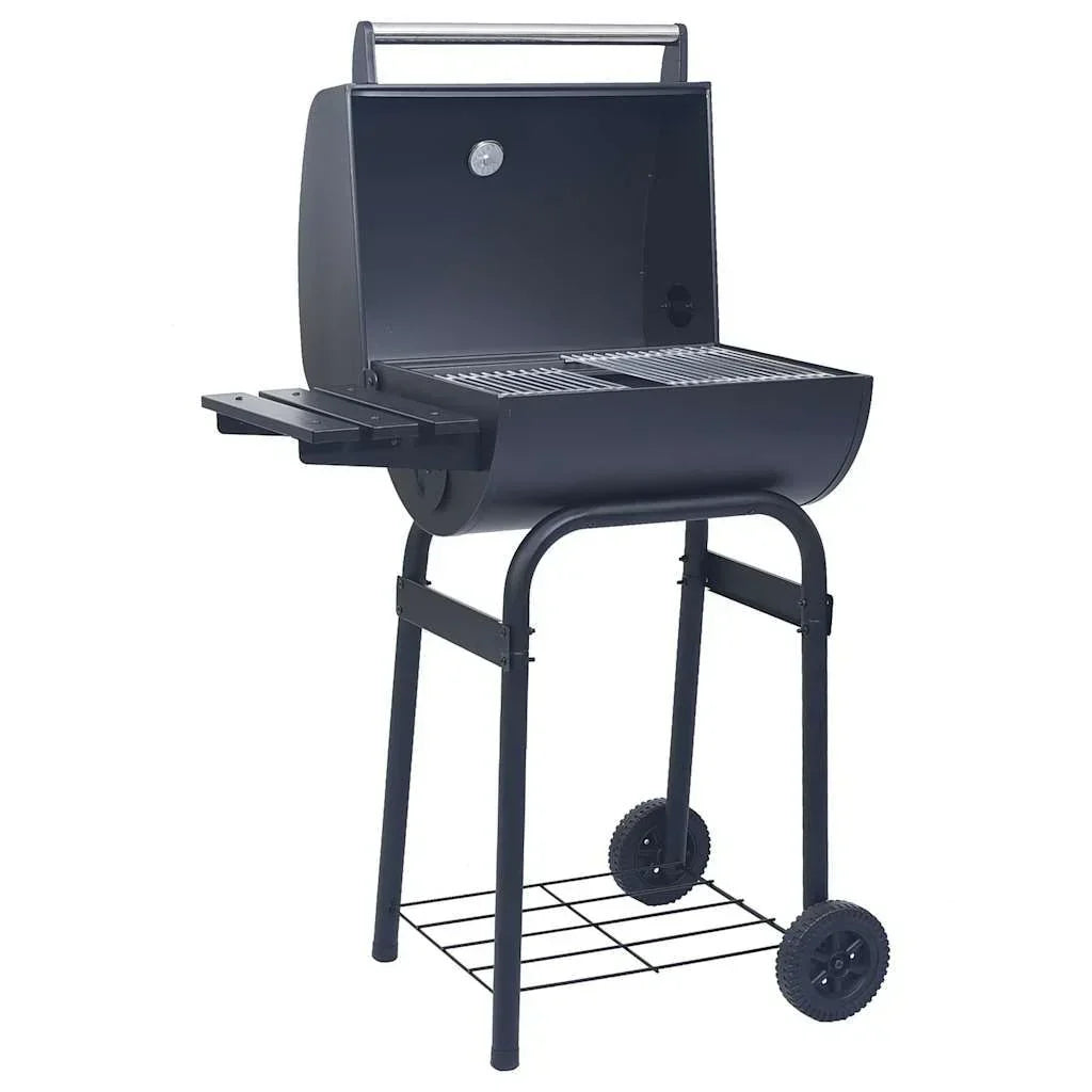 Grill Węglowy Z Wędzarnią I Dolną Półką Czarny Vidaxl