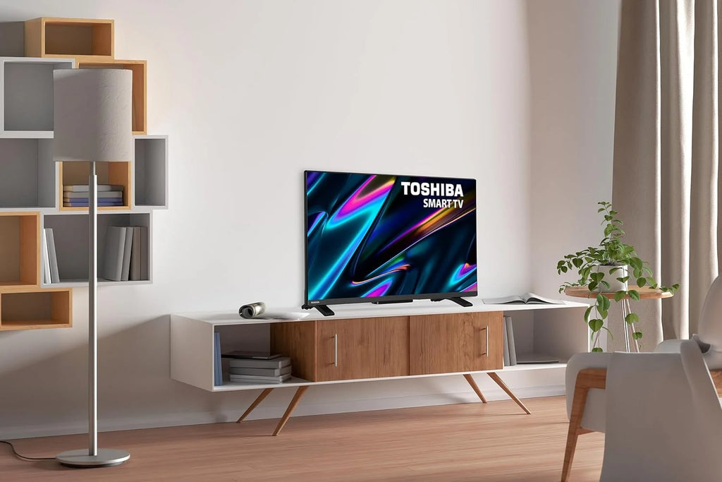 TOSHIBA 32WV2E63DG Smart TV 32" z rozdzielczością HD HDR10, kompatybilny z asystentami głosowymi Alexa i Google, TV Satelitarna, Bluetooth, Dolby Audio