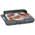Grill Elektryczny Bomann Bq 2243 Cb, Chromowany Ruszt 36 X 25 Cm, Termostat, Przednia Osłona Przeciwwietrzna, Tacka Ociekowa, Czarny, 2000 W