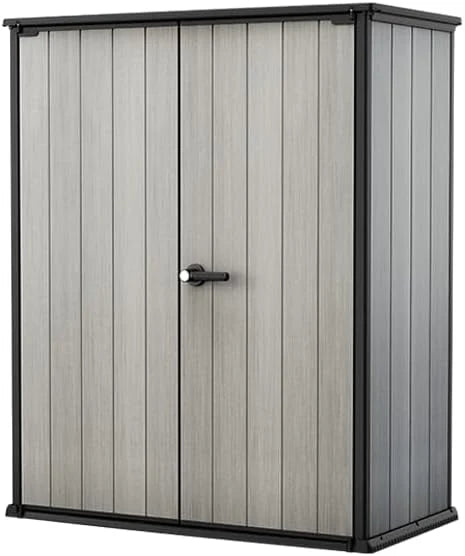 Keter High Store Plus - Zewnętrzna szopa ogrodowa, 1400 l, kolor szary, technologia Duotech, ściany nadające się do malowania, 170,4 x 140 x 73,6 cm