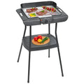Grill Elektryczny Ze Stojakiem, Chromowany Ruszt, Regulacja Temperatury, Wewnątrz / Na Zewnątrz Czarno/srebrny 2000w Clatronic Bqs 3508