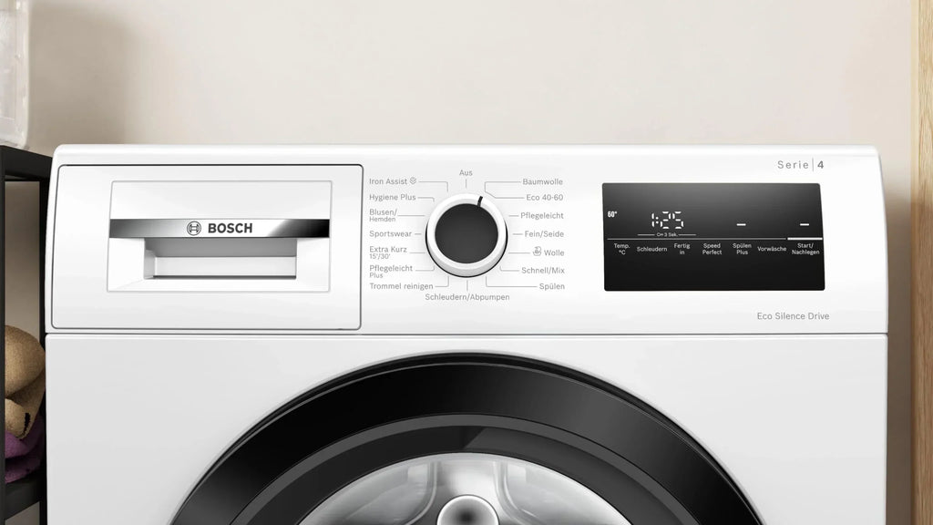 2025 Bosch WAN282K3, Serie 4, Pralka ładowana od przodu, 8 kg, 1400 obr./min, SpeedPerfect, maksymalna oszczędność energii i wody, funkcja dokładania prania, wyjątkowo higieniczna, AquaStop, IronAssist