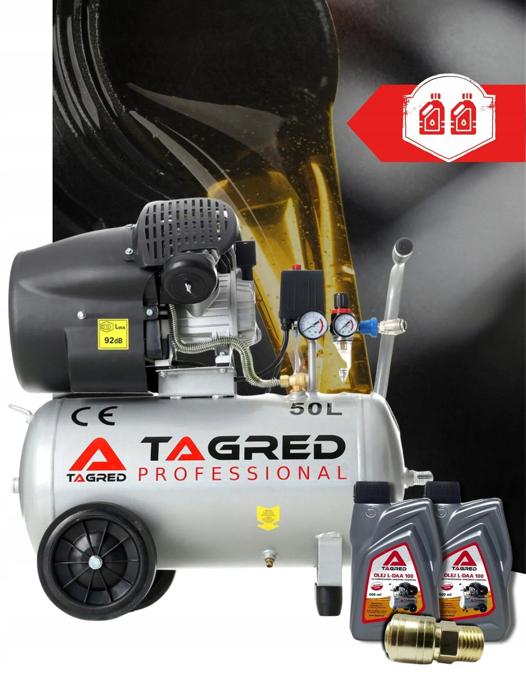 COMPRESSOR TAGRED 50L V2 SEPARATOR KIT + Oil HIGH QUALITY