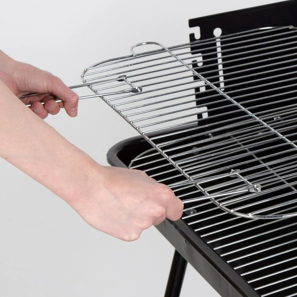 Przenośny Grill Stalowy 55x43x82 cm - Aktive. Czarny